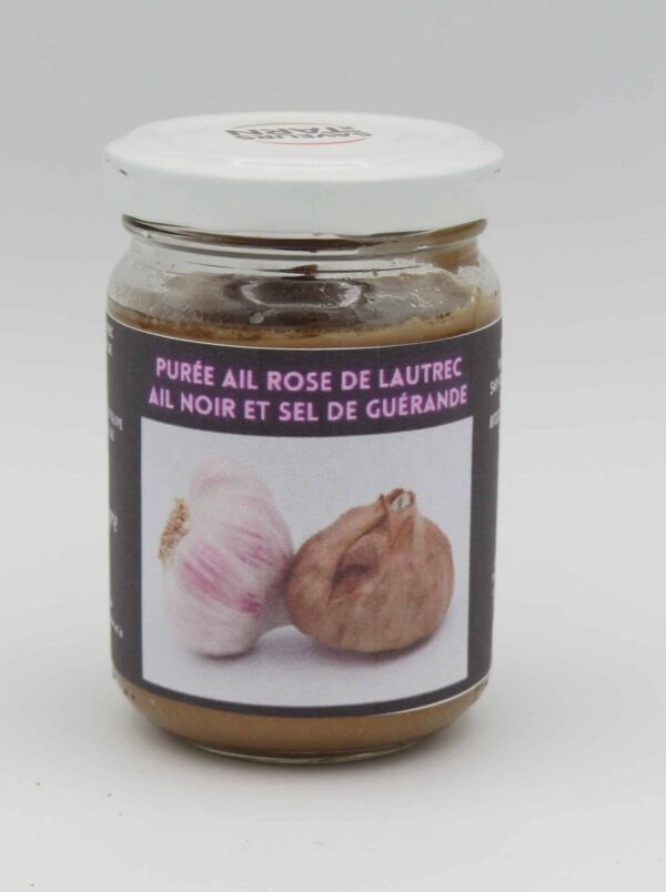 Purée ail rose de Lautrec Ail Noir et sel de Guérande 120g